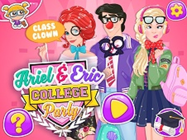 Ariel And Eric College Party Dress Up Online Game - Dress Up Game
