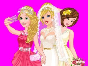 Barbie's Wedding Selfie With Princesses Dress Up Game