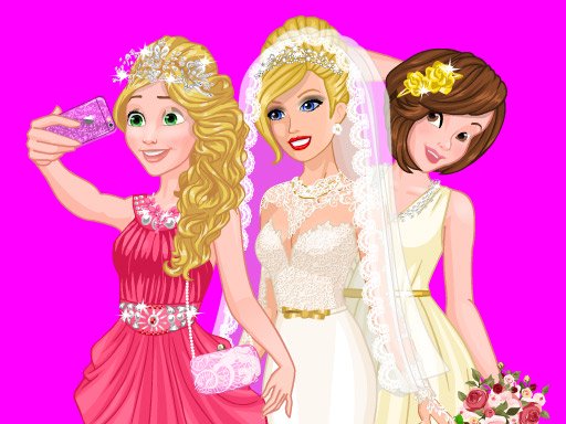 Barbie's Wedding Selfie With Princesses Dress Up Game