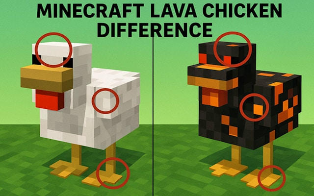 Minecraft Lava Chicken Difference: Spot The Differences Game