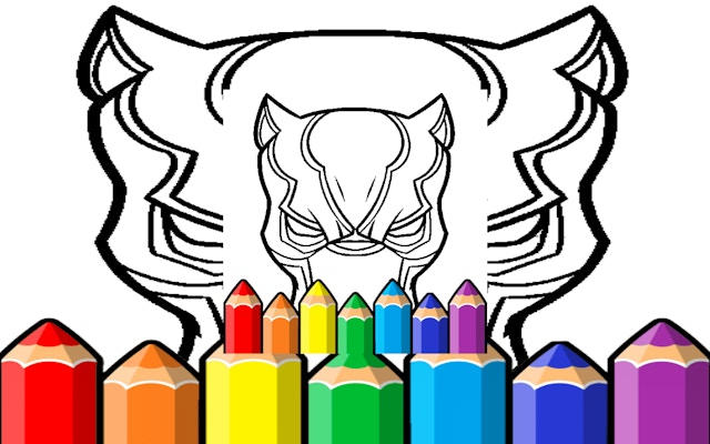 Black Panther Mask Coloring Pages Game