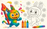 Chibi Labubu Coloring Book: Kids Coloring Game