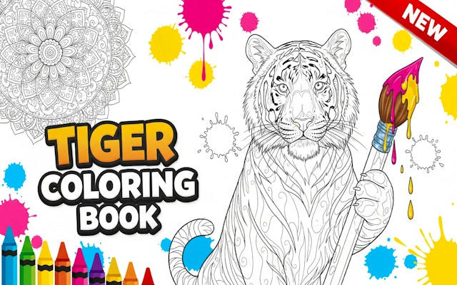 Tiger Coloring Book: Free Art & Relaxation Game